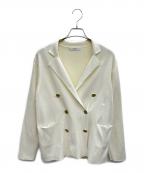 ebureエブール）の古着「コットン シルク ニット ジャケット カーディガン」｜ホワイト