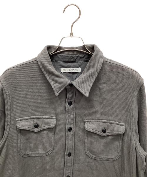 OUTERKNOWN（アウターノーン）OUTERKNOWN (アウターノーン) ットンツイルシャツジャケット グレー サイズ:Lの古着・服飾アイテム