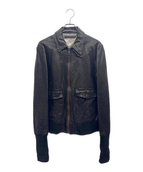 AVIREX（アヴィレックス）AVIREX (アヴィレックス) COLLECTION PRIVEE? (コレクション プリベー) ラムレザージャケット ダークブラウン サイズ:48の古着・服飾アイテム