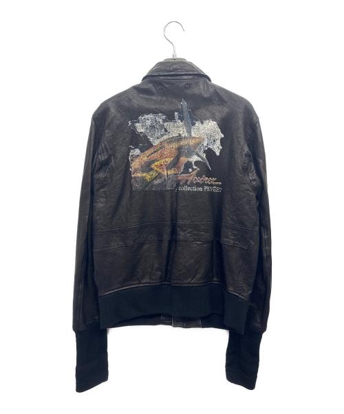 AVIREX（アヴィレックス）AVIREX (アヴィレックス) COLLECTION PRIVEE? (コレクション プリベー) ラムレザージャケット ダークブラウン サイズ:48の古着・服飾アイテム