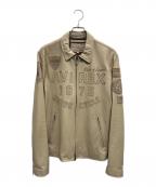 AVIREXアヴィレックス）の古着「40周年モデルライダースジャケット」｜ベージュ