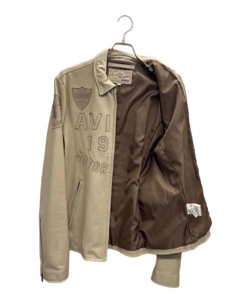 AVIREX（アヴィレックス）AVIREX (アヴィレックス) 40周年モデルライダースジャケット ベージュ サイズ:Lの古着・服飾アイテム