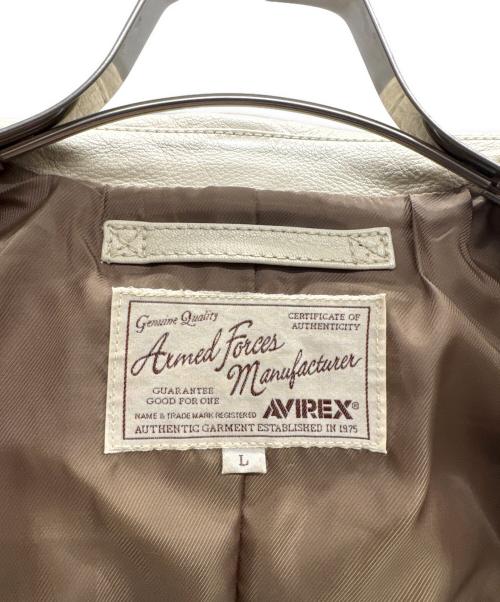 AVIREX（アヴィレックス）AVIREX (アヴィレックス) 40周年モデルライダースジャケット ベージュ サイズ:Lの古着・服飾アイテム