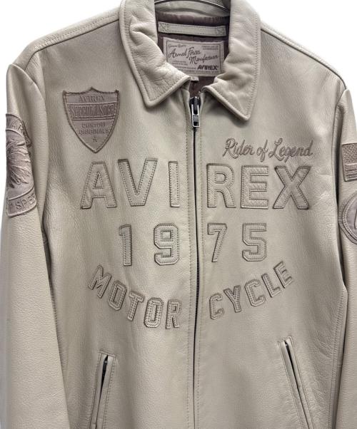 AVIREX（アヴィレックス）AVIREX (アヴィレックス) 40周年モデルライダースジャケット ベージュ サイズ:Lの古着・服飾アイテム