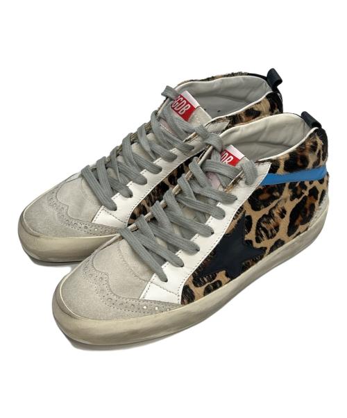 GOLDEN GOOSE（ゴールデングース）GOLDEN GOOSE (ゴールデングース) MIDSTAR レオパード ハラコ GGDB  ダメージ加工 ブラウン×ホワイト サイズ:36の古着・服飾アイテム