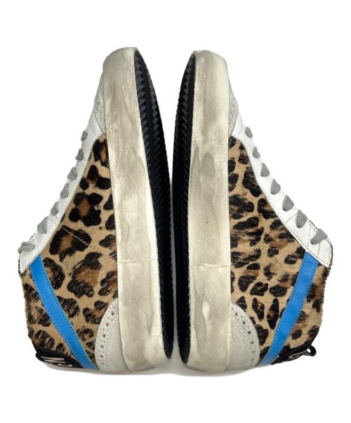 GOLDEN GOOSE（ゴールデングース）GOLDEN GOOSE (ゴールデングース) MIDSTAR レオパード ハラコ GGDB  ダメージ加工 ブラウン×ホワイト サイズ:36の古着・服飾アイテム
