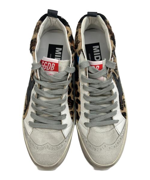 GOLDEN GOOSE（ゴールデングース）GOLDEN GOOSE (ゴールデングース) MIDSTAR レオパード ハラコ GGDB  ダメージ加工 ブラウン×ホワイト サイズ:36の古着・服飾アイテム