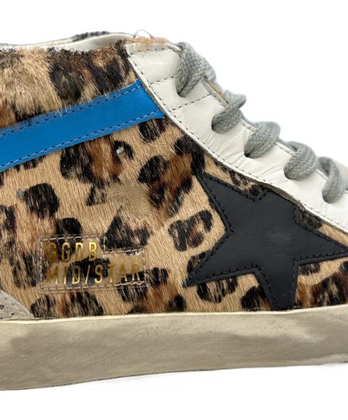 GOLDEN GOOSE（ゴールデングース）GOLDEN GOOSE (ゴールデングース) MIDSTAR レオパード ハラコ GGDB  ダメージ加工 ブラウン×ホワイト サイズ:36の古着・服飾アイテム