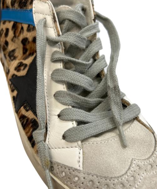 GOLDEN GOOSE（ゴールデングース）GOLDEN GOOSE (ゴールデングース) MIDSTAR レオパード ハラコ GGDB  ダメージ加工 ブラウン×ホワイト サイズ:36の古着・服飾アイテム