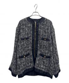 m's braque（エムズブラック）の古着「ツイードジャケット」｜ブラック×ホワイト