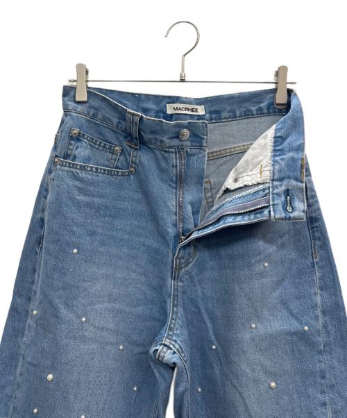 MACPHEE（マカフィー）MACPHEE (マカフィー) パールデニムコクーンテーパードパンツ インディゴ サイズ:36の古着・服飾アイテム