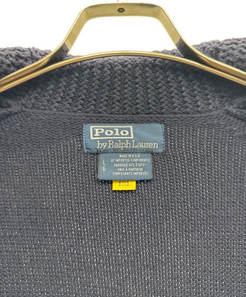 POLO RALPH LAUREN（ポロ・ラルフローレン）POLO RALPH LAUREN (ポロ・ラルフローレン) アイコニックフラッグカーディガン ネイビー サイズ:Lの古着・服飾アイテム