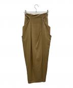 anuansアニュアンス）の古着「ヴィンテージサテンドレープスカート」｜ブラウン