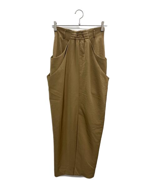 anuans（アニュアンス）anuans (アニュアンス) ヴィンテージサテンドレープスカート ブラウン サイズ:Mの古着・服飾アイテム