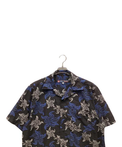 JNCO JEANS（ジェーエヌシーオー ジーンズ）JNCO JEANS (ジェーエヌシーオー ジーンズ) 半袖シャツ ブルー×ブラック サイズ:Lの古着・服飾アイテム