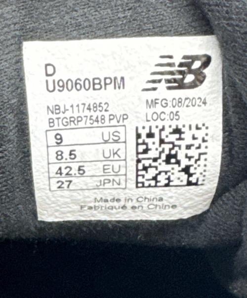 NEW BALANCE（ニューバランス）NEW BALANCE (ニューバランス) 9060 ブラック ブラック サイズ:27の古着・服飾アイテム