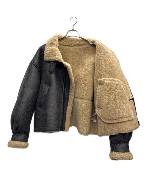 BLACK by moussy（ブラックバイマウジー）BLACK by moussy (ブラックバイマウジー) フェイクムートンジャケット ダークブラウン サイズ:2の古着・服飾アイテム