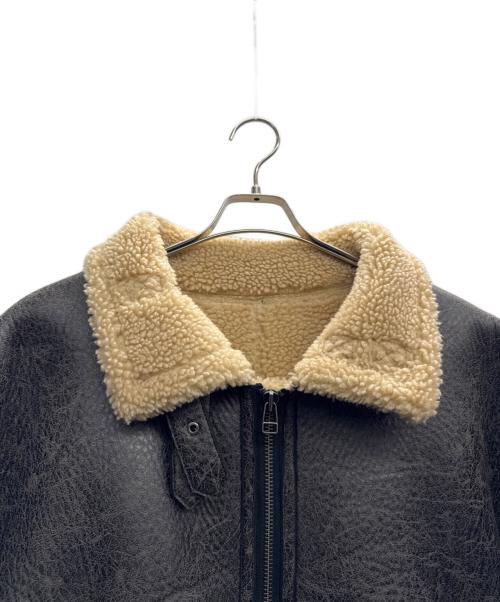 BLACK by moussy（ブラックバイマウジー）BLACK by moussy (ブラックバイマウジー) フェイクムートンジャケット ダークブラウン サイズ:2の古着・服飾アイテム