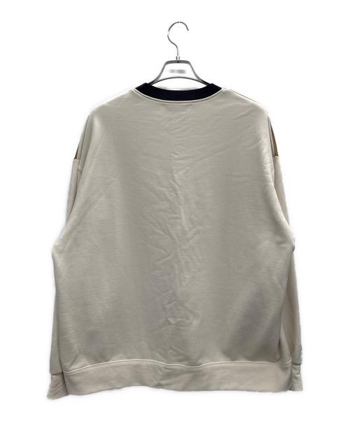 CULLNI（クルニ）CULLNI (クルニ) Satin Mix Pocket Pullover ホワイト×ブラウン サイズ:2の古着・服飾アイテム