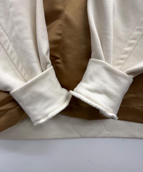 CULLNI（クルニ）CULLNI (クルニ) Satin Mix Pocket Pullover ホワイト×ブラウン サイズ:2の古着・服飾アイテム