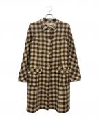 VALENTINO GARAVANIヴァレンティノ・ガラヴァーニ）の古着「チェックコート」｜ベージュ×ブラウン