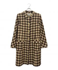 VALENTINO GARAVANI（ヴァレンティノ・ガラヴァーニ）の古着「チェックコート」｜ベージュ×ブラウン