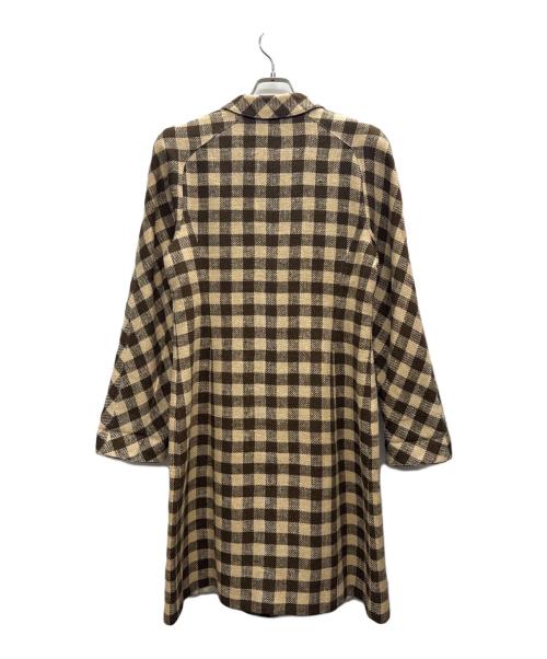 VALENTINO GARAVANI（ヴァレンティノ・ガラヴァーニ）VALENTINO GARAVANI (ヴァレンティノ・ガラヴァーニ) チェックコート ベージュ×ブラウン サイズ:42の古着・服飾アイテム