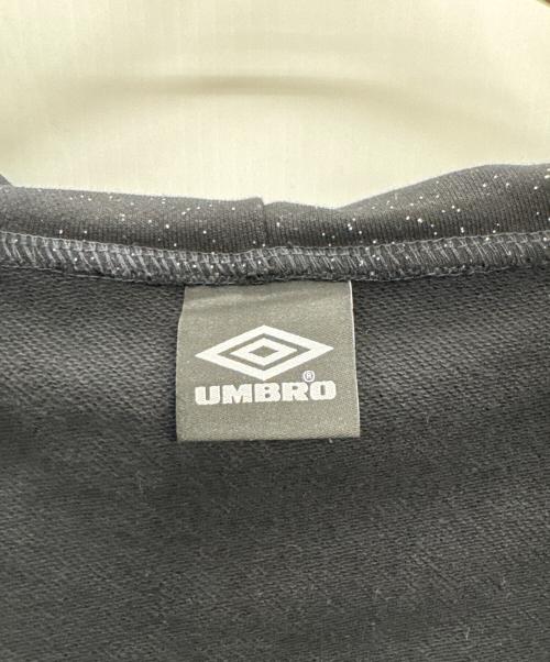UMBRO（アンブロ）UMBRO (アンブロ) 9090 girl (ナインティナインティ ガール) Cross Logo Glitter Zip Hoodie ブラック サイズ:Sの古着・服飾アイテム