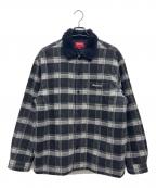 SUPREMEシュプリーム）の古着「Faux Fur Collar Flannel Shirt」｜グレー×ブラック