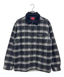 SUPREME（シュプリーム）の古着「Faux Fur Collar Flannel Shirt」｜グレー×ブラック