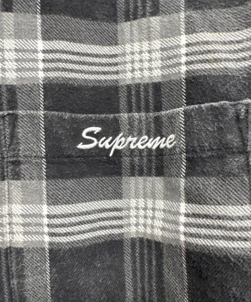 SUPREME（シュプリーム）SUPREME (シュプリーム) Faux Fur Collar Flannel Shirt グレー×ブラック サイズ:Lの古着・服飾アイテム