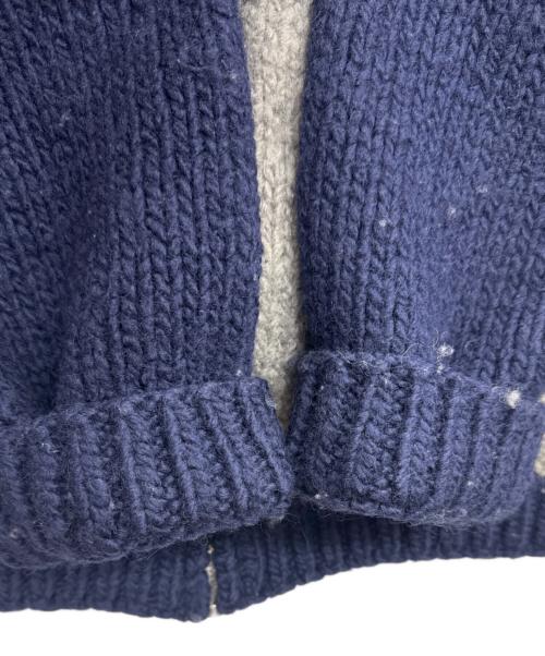 RALPH LAUREN（ラルフローレン）RALPH LAUREN (ラルフローレン) カウチンニットジャケット ネイビー×グレー サイズ:XLの古着・服飾アイテム
