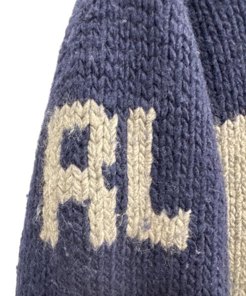 RALPH LAUREN（ラルフローレン）RALPH LAUREN (ラルフローレン) カウチンニットジャケット ネイビー×グレー サイズ:XLの古着・服飾アイテム