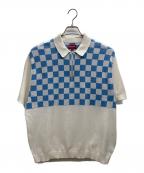 SUPREMEシュプリーム）の古着「Checkerboard Zip Polo」｜ブルー×ホワイト
