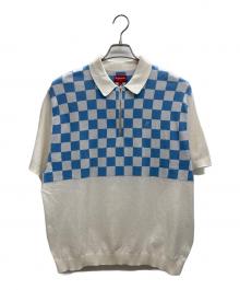 SUPREME（シュプリーム）の古着「Checkerboard Zip Polo」｜ブルー×ホワイト