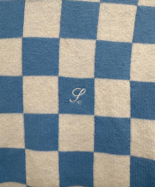 SUPREME（シュプリーム）SUPREME (シュプリーム) Checkerboard Zip Polo ブルー×ホワイト サイズ:Lの古着・服飾アイテム