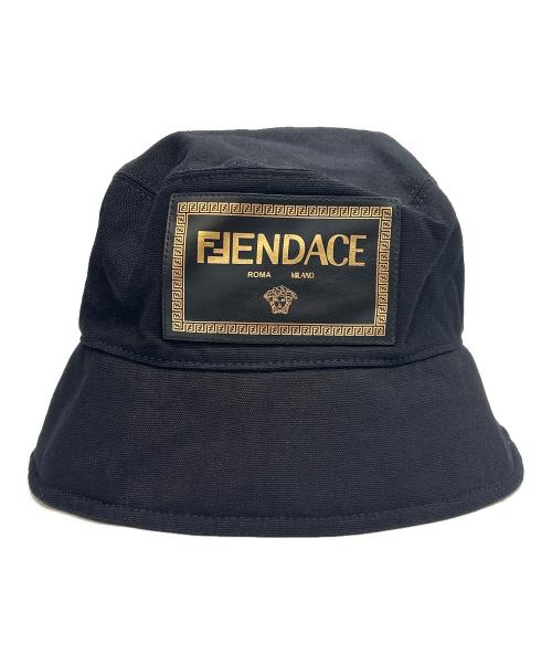 FENDI（フェンディ）FENDI (フェンディ) VERSACE (ヴェルサーチェ) バケットハット fendace フェンダーチェ ブラック サイズ:Mの古着・服飾アイテム