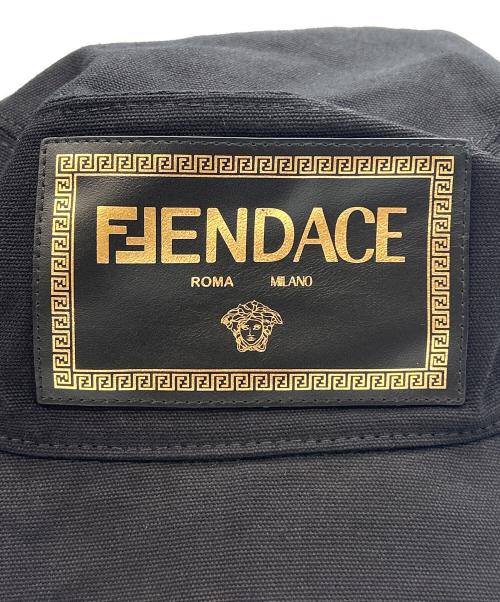 FENDI（フェンディ）FENDI (フェンディ) VERSACE (ヴェルサーチェ) バケットハット fendace フェンダーチェ ブラック サイズ:Mの古着・服飾アイテム
