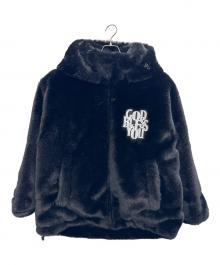 GOD BLESS YOU（ゴッド ブレス ユー）の古着「フェイクファージャケット」｜ブラック