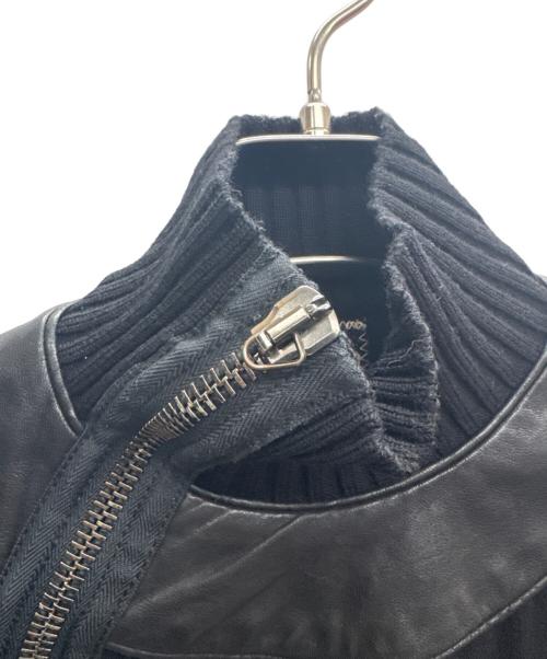 Jean Paul Gaultier FEMME（ジャンポールゴルチエ フェム）Jean Paul Gaultier FEMME (ジャンポールゴルチエ フェム) レザー切替ジャケット ブラック サイズ:40の古着・服飾アイテム