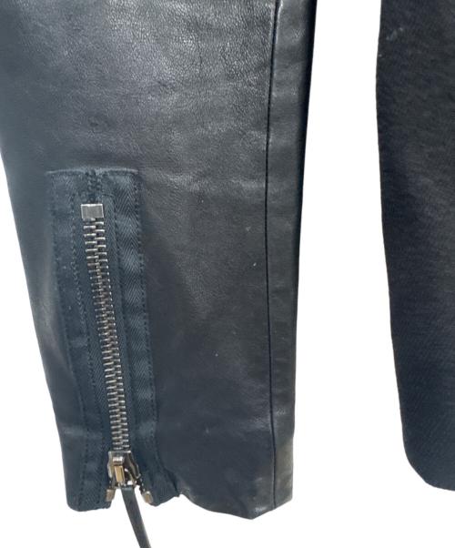 Jean Paul Gaultier FEMME（ジャンポールゴルチエ フェム）Jean Paul Gaultier FEMME (ジャンポールゴルチエ フェム) レザー切替ジャケット ブラック サイズ:40の古着・服飾アイテム