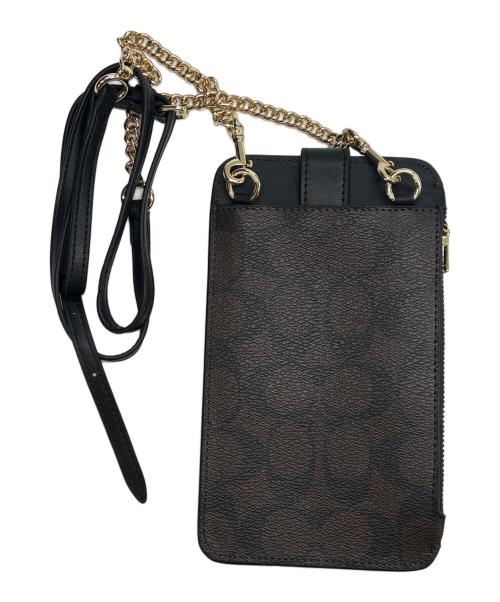 COACH（コーチ）COACH (コーチ) ショルダーポーチ ブラック×ブラウンの古着・服飾アイテム