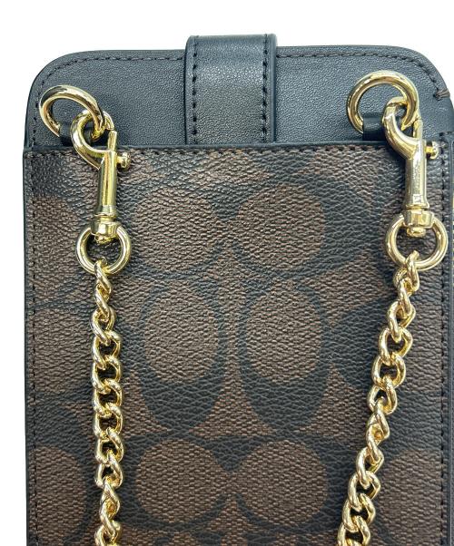 COACH（コーチ）COACH (コーチ) ショルダーポーチ ブラック×ブラウンの古着・服飾アイテム