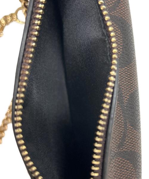 COACH（コーチ）COACH (コーチ) ショルダーポーチ ブラック×ブラウンの古着・服飾アイテム