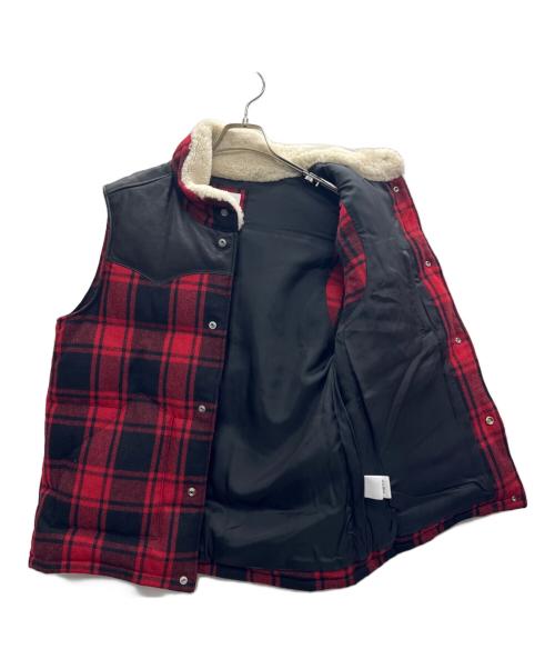 Ron Herman（ロンハーマン）Ron Herman (ロンハーマン) コンチョボタンダウンベスト レッド サイズ:Lの古着・服飾アイテム