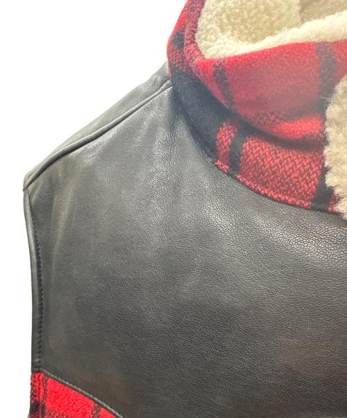 Ron Herman（ロンハーマン）Ron Herman (ロンハーマン) コンチョボタンダウンベスト レッド サイズ:Lの古着・服飾アイテム