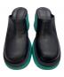 中古・古着 BOTTEGA VENETA (ボッテガベネタ) フラッシュ レザー クロッグ ブラック×グリーン サイズ:37：21000円