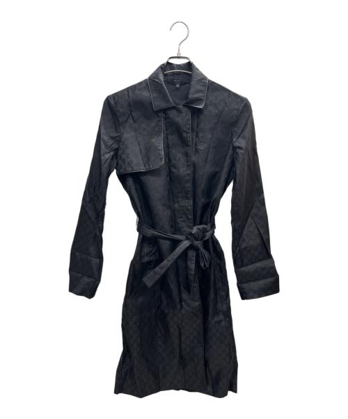 GUCCI（グッチ）GUCCI (グッチ) ガウンコート 収納ポーチ付 ブラック サイズ:XSの古着・服飾アイテム