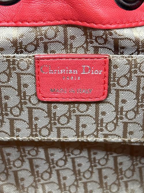 Christian Dior（クリスチャン ディオール）Christian Dior (クリスチャン ディオール) 巾着 カナージュ レッドの古着・服飾アイテム