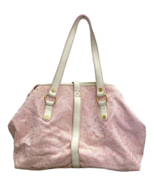 CELINE（セリーヌ）CELINE (セリーヌ) トートバッグ リリー Cマカダム Shopping ホワイト×ピンクの古着・服飾アイテム